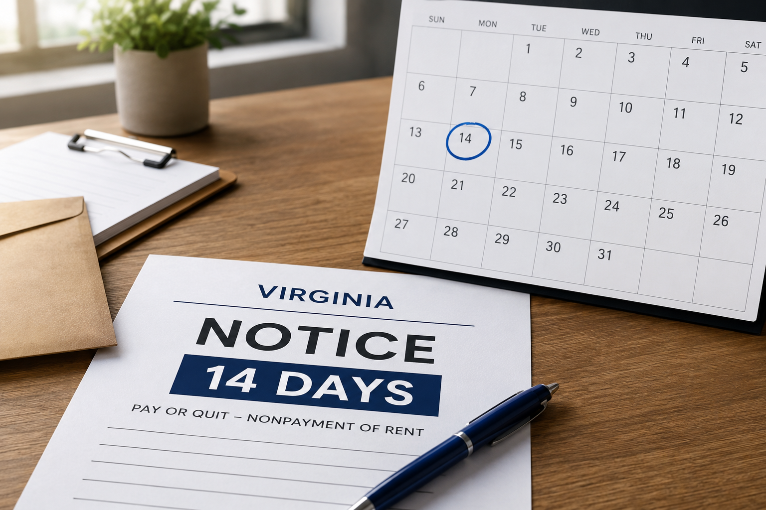 Virginia's New 14-Day Pay or Quit Notice: What Rental Owners Need to Know